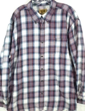 Foundry-Mens Long Sleeve Button-Down Soft Cotton Flannel Shirt-2XL XXL-Plaid