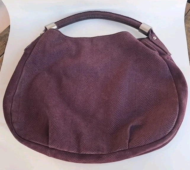 Bolso de Mano Talbot's Piel de Serpiente Cuero Repujado Cartera Púrpura Hobo Mango Superior Boho Foto 3 de 4