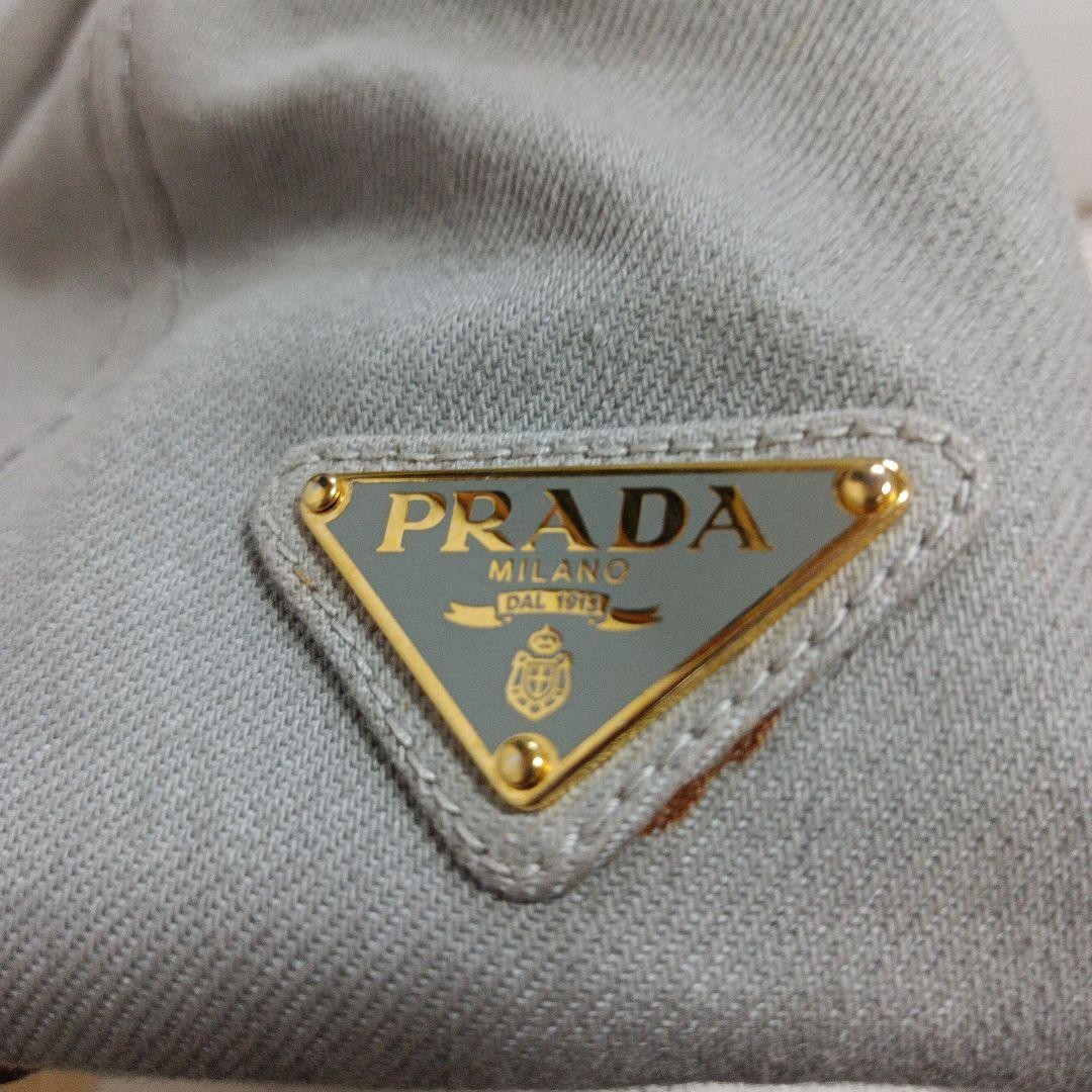 PRADA Gray Canvas Shoulder Bag thumbnail 3