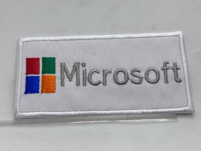 MICROSOFT  NEW EMBROIDERED COMPANY IRON ON NAME PATCH TAG 2t X 4w