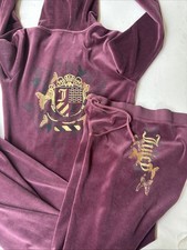 Vintage Juicy Couture Vintage Y2K Plum Velour Tracksuit Gold Medium P G Purple M