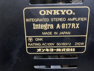 ONKYO Integra A-817RX INTEGRATED STEREO AMPLIFIER 100W+100W 8Ω