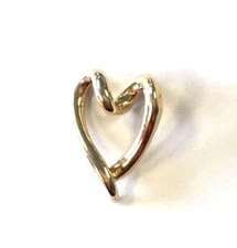 14 Karat Yellow Gold UNIQUE Open Abstract Heart Slide Pendant P64