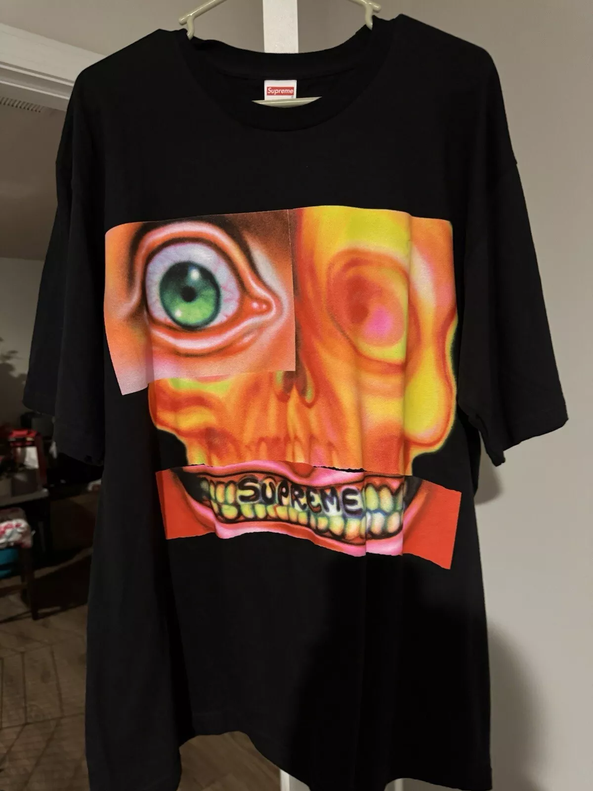 T shirt squelette visage noir Supreme Fw21t29 taille XL