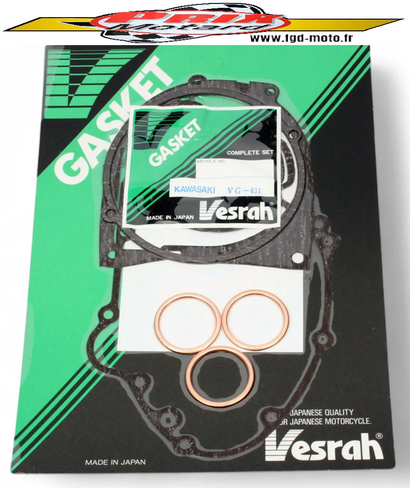 Pochette joints moteur complète Kawasaki 500 KH 1976 joints carter culasse embase
