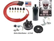 Delco Ignition Tune up kit for Case IH Tractors - 12V Hot Coil (Red)
