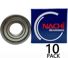 Qty.10 NACHI 6205ZZECM 25X52X15MM Double Metal Seal Bearings 6205-2Z/6205ZZ