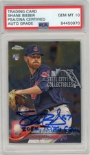 Shane Bieber 2018 Topps Chrome Update Rookie Triple Crown Autograph PSA/DNA 10
