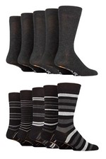 Image of Bamboo Socks Men FARAH Patterned Plain Classic Colourful Soft Breathable 10 Pack