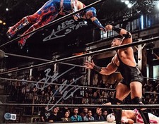 Aerostar & Brian Cage Signed 11x14 Photo BAS COA Lucha Libre AAA AEW NXT Auto'd