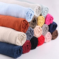 Linen Cotton Fabric Natural Eco Flax Cambric DIY Material for Clothes 22 Colors