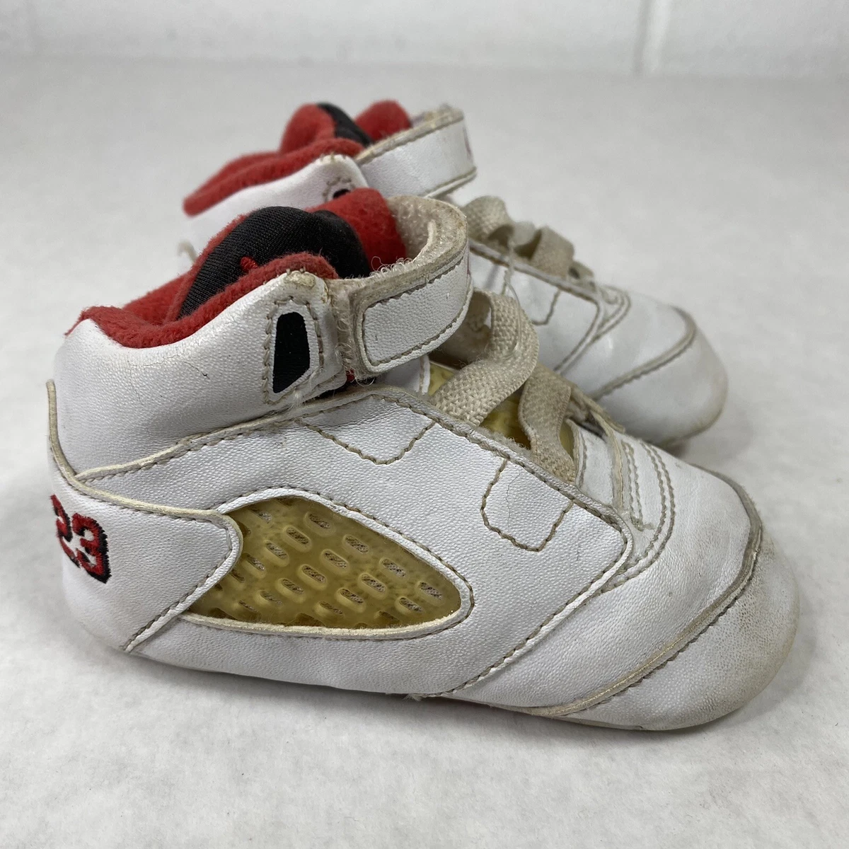 Nike Air Jordan 5 Retro 23 White Red Shoes Sneakers Infant Baby Size | eBay