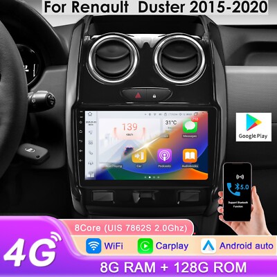Car Radio CarPlay For Renault Duster  2015-2020 GPS BT5.0 Adnorid 8 core 8+128GB