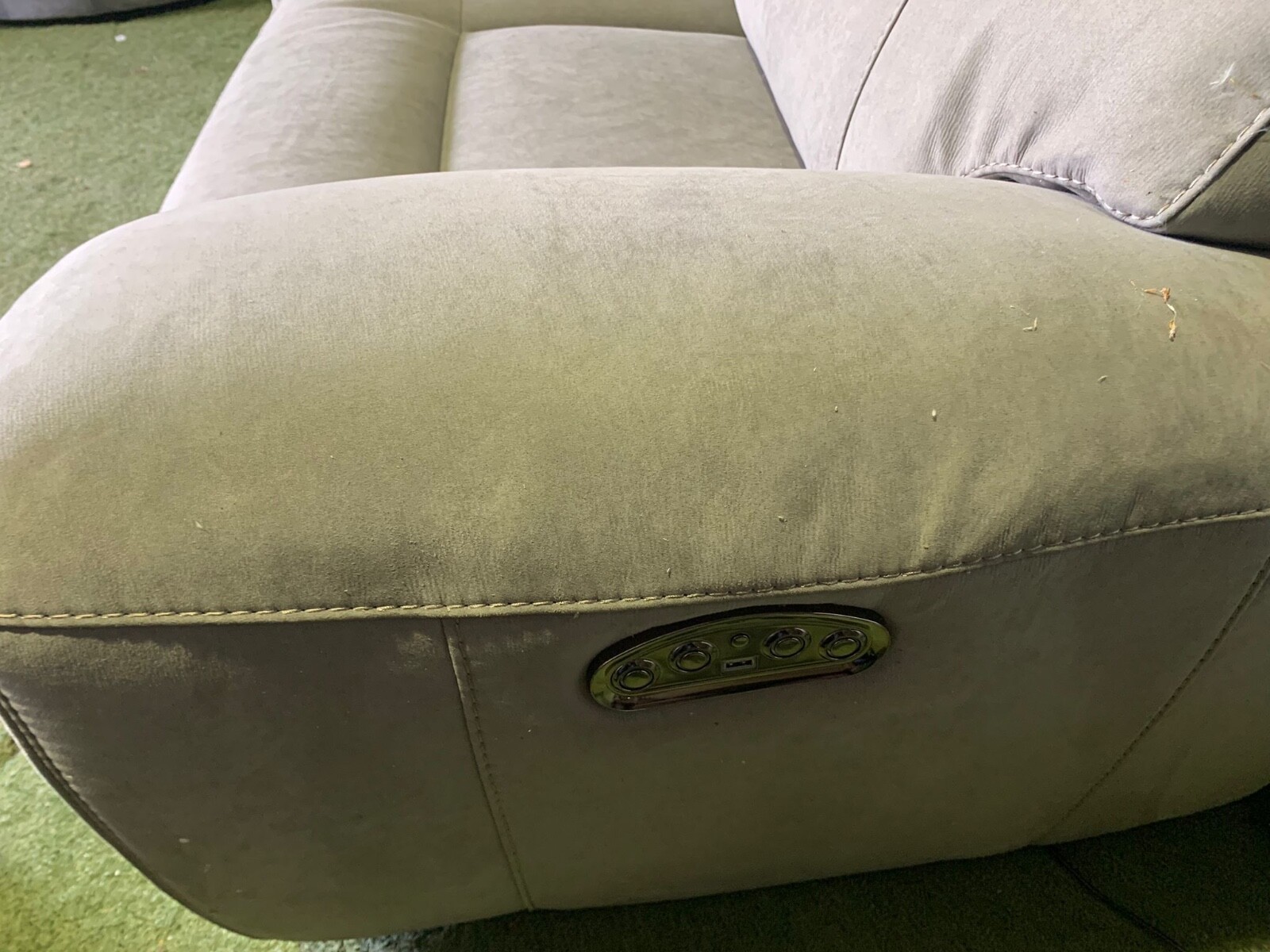 SOFOLOGY RADLEY LARGE 3 AND 2 SEATER SOFA ELECTRIC RECLINER GREY FABRIC