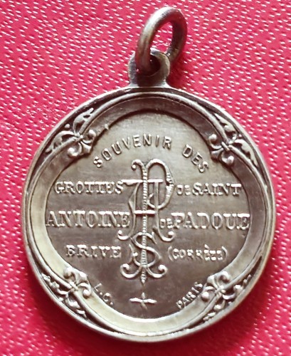 Dépt 19 Brive - Belle Médaille 20 mm - St Antoine De Padoue Souvenir Des Grottes - Picture 2 of 2