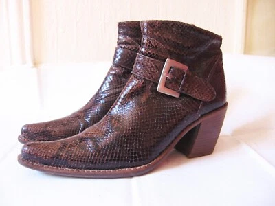 Bottes en cuir marron écaillé «Free lance» T : 38,5 - Photo 1/4