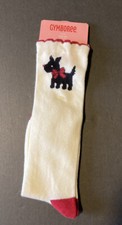 NWT Gymboree Holiday Friend Size 5-7 Ivory  Red Scottie Dog Knee High Socks