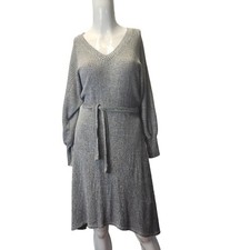 Ribbed Knit Waist-Tie High-Low Sweater Dress By Fraiche By J