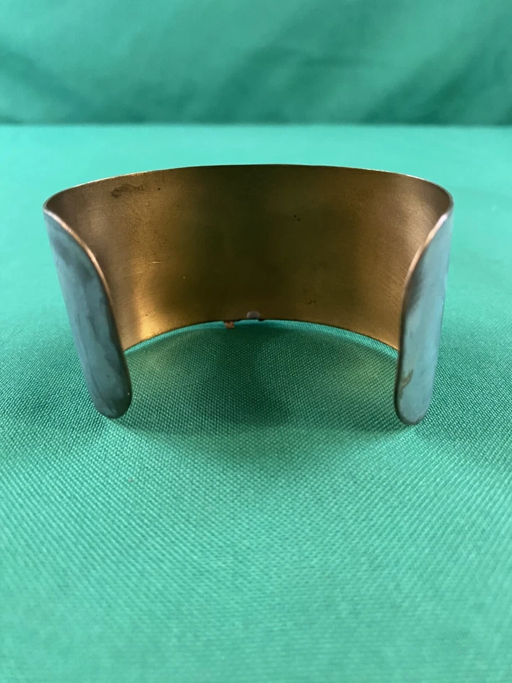 Handmade Patina Lizards Cuff Bracelet Brass Adjustable Wide Southwest Boho - Image 4 of 4