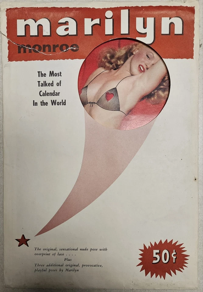 Calendario PIN-UP original MARILYN MONROE 1955 enmarcado con hoja original. Foto 4 de 4