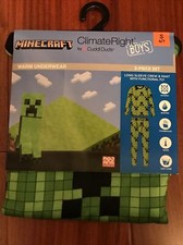 Boys Climate Right by Cuddl Duds Minecraft Warm Underwear S 6/7
