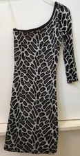 LOVE CULTURE DRESS Size Small Animal Leopard Print One Sleeve Sheer Lined