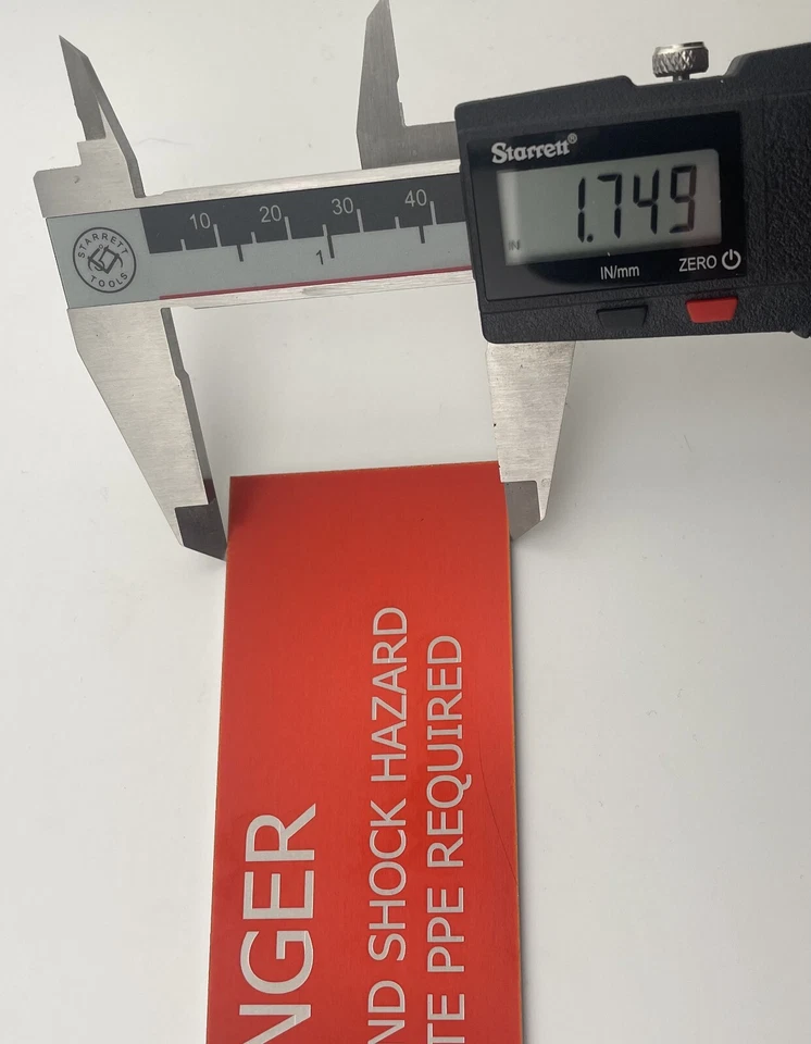 Danger Arc Flash and Shock Hazard Sign-PPE Required-Anodized Aluminum Tag 6"x2" - Image 4 of 4