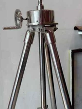 62" Steel Floor Standing Tripod Binocular Antique Heavy Silver Nautical Decor Gi