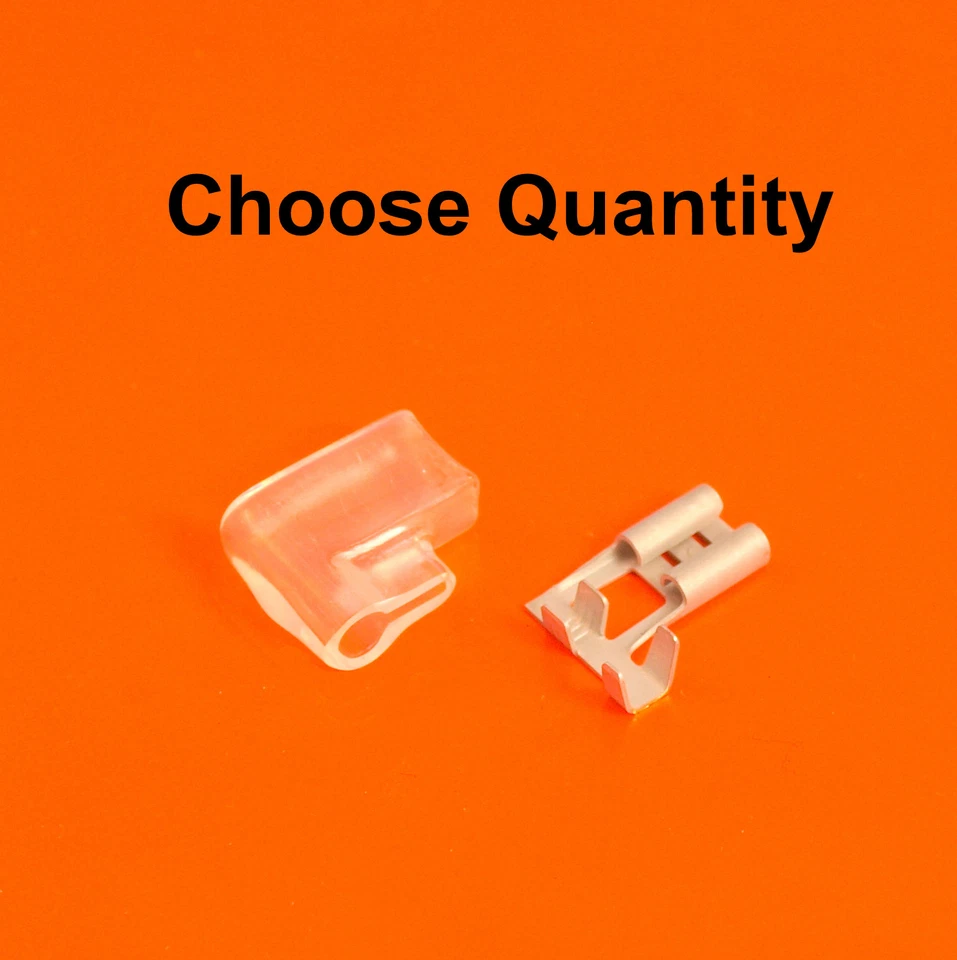 High Quality 6.3mm Flag Terminals With Covers - Female Right Angle Spade Crimp