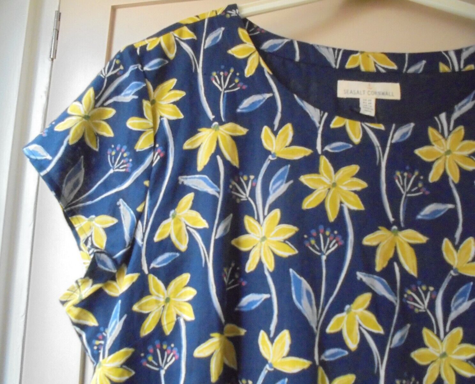 SEASALT RIVER COVE DRESSB SIZE 20 WITH TAG NAVY & YELLOW MAINLY
