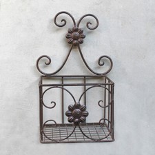 Vintage Metall Wandkorb Shabby Landhaus Hängeregal Wandregal Wand Aufbewahrung