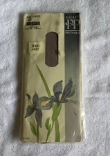 PRETTY POLLY - 15 Denier Tights Hip Size 42"-48" Shade Pearl Grey -New in Packet