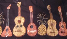 Winnie Fashion ukulele guitar Hawaiian-made button-front shirt size MEDIUM