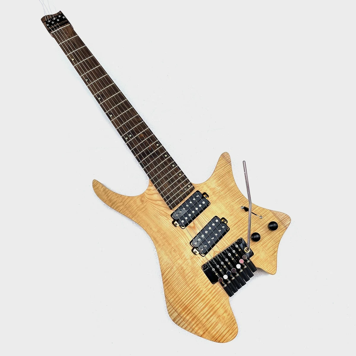 Musoo brand 7 strings fanned fret headless electric guitar