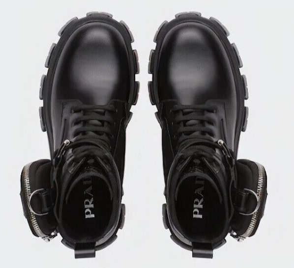 Prada Monolith Leather and Nylon Combat Boots Size 37.5 (US Prada Monolith Leather and Nylon Combat Boots Size 37.5 (US
