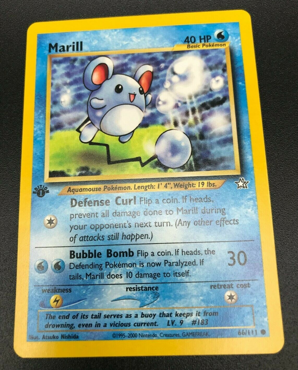 Marill 1st Edition 66/111 Neo Genesis Pokemon TCG Card NM 2000