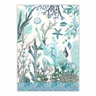 Michel Design Works Cotton Kitchen Tea Towel Ocean Tide Sea Life Blue Aqua