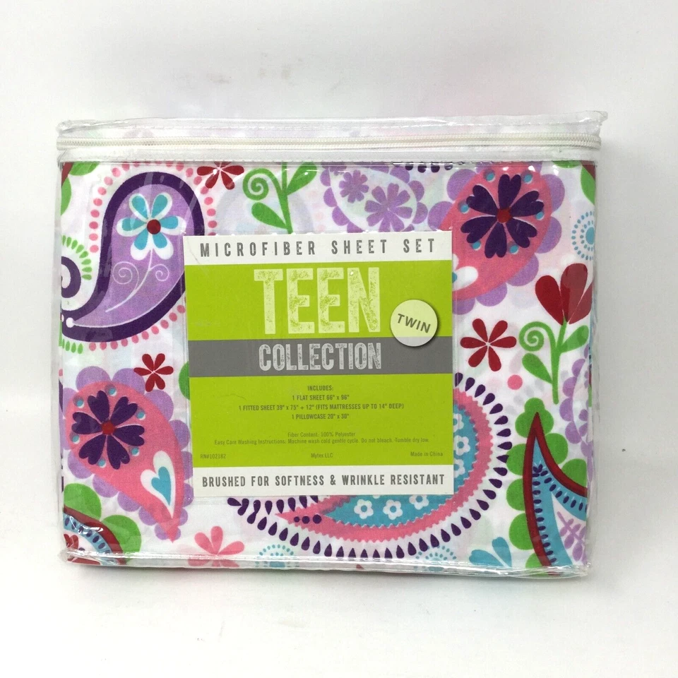 JUEGO DE SÁBANAS DOBLES Paisley Floral Multicolor de Mytex Foto 2 de 4