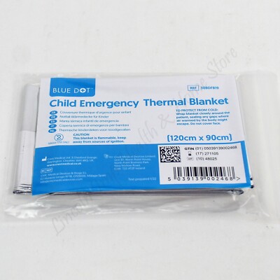 KINDER Notfall Thermo Foliendecken 120 x 90 cm für Schock, Rettung & Unterkühlung