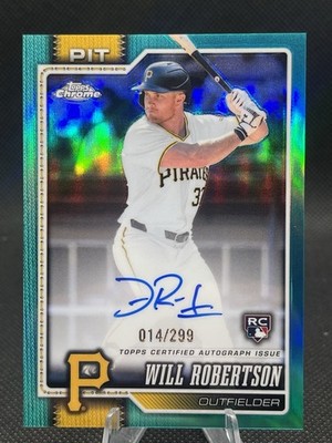2026 Topps Chrome Baseball Will Robertson Aqua Refractor Rookie Auto /299 #RA-WR