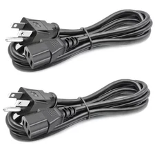 Lot of 2 Universal  AC Power Cord 18AWG  5ft 3 prong Power Cord C13 AC Cable