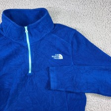 The North Face Fleece Pullover Women Small Blue Quarter Zip TKA 100 Regular Fit