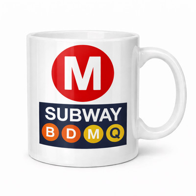 New York U-Bahn Schild Kaffee Tee Tasse NYC Transport Symbol Reise Souvenir Geschenk Tasse