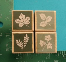 Hero Arts Set of 4 LEAVES BRANCHES LEAF Rubber Stamps