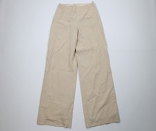 Vintage Escada Womens 38 Lined Wool Knit Flared Wide Leg Pants Trousers Beige