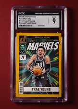 2024-25 Panini Donruss Net Marvels Press Proof Gold Trae Young #19 07/10 CGC 9