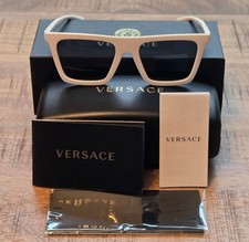 NEW Versace VE4468U 314/87 Sunglasses 53mm White Dark Grey Designer Italy