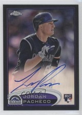 2012 Topps Chrome Rookie Black Refractor 77/100 Jordan Pacheco #161 Auto 3v0