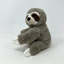 Wild Republic Mini Sloth Plush Ecokins Stuffed Animal Gray White Cute Soft 7"