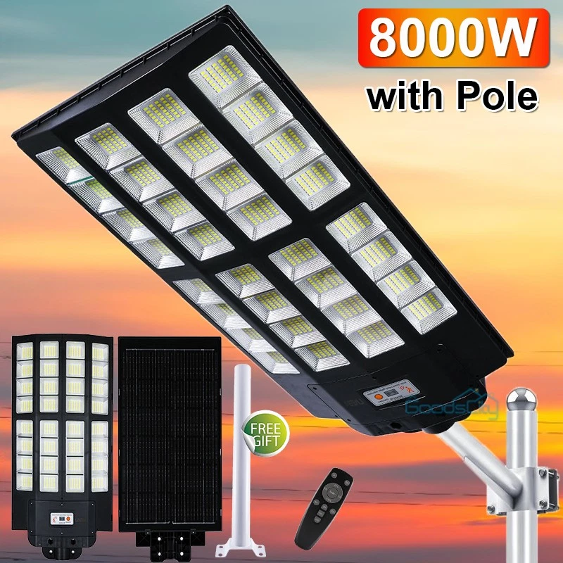 12000000LM Commercial Solar Street Light Outdoor Dusk to Dawn Solar Super Bright - Image 4 of 4